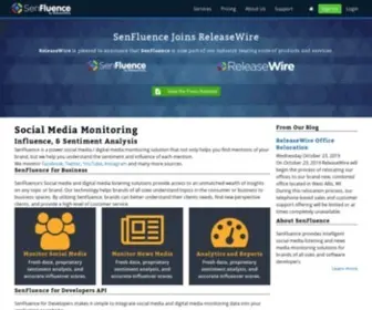 Senfluence.com(Social Media Monitoring) Screenshot