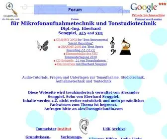 Sengpielaudio.com(Forum zur Mikrofonaufnahme und Tonstudiotechnik ♪♫♪ Audio Tontechnik Eberhard Sengpiel Community fuer alle Audio) Screenshot