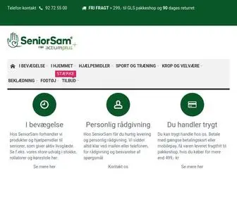 Seniorsam.dk(SeniorSam forhandler produkter der er med til at bevare et aktivt og uafhængigt liv) Screenshot