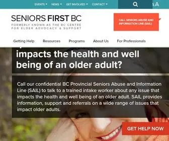 Seniorsfirstbc.ca(Seniors Abuse Info Line) Screenshot