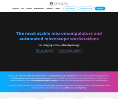 Sensapex.com(Ultraprecise Micromanipulator) Screenshot