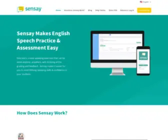 Sensay.tw(Empowering English Language Educators. Sensay’s AI instantly assesses and) Screenshot