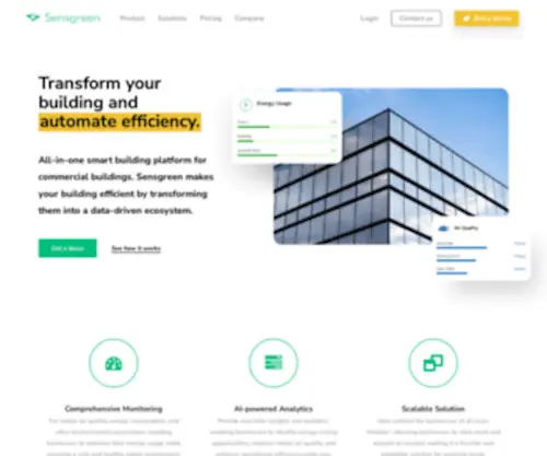 Sensgreen.com(Elevate your building with Sensgreen's smart platform) Screenshot