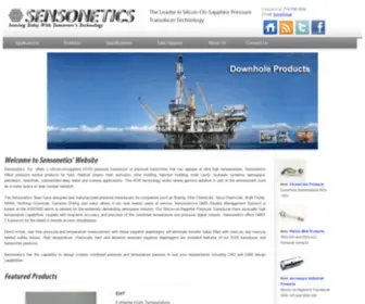 Sensonetics.com(Silicon-on-Sapphire High Temperature Pressure Transducer Products) Screenshot