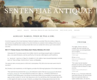 Sententiaeantiquae.com(SENTENTIAE ANTIQUAE) Screenshot