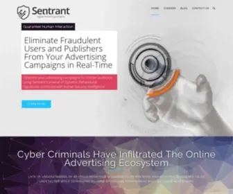 Sentrant.com(Detect and Mitigate Online Advertising fraud) Screenshot