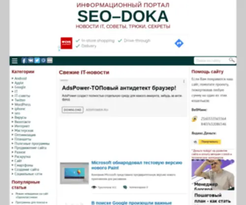 Seo-Doka.ru(Информационный) Screenshot