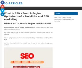 Seoarticlesdirectory.org(SEO Articles Directory) Screenshot