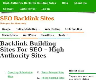 Seobacklinksites.com(SEO Backlink Sites) Screenshot