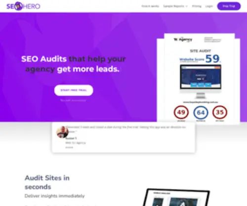 Seohero.net(SEO Audits That Help SEO Agencies Get More Leads) Screenshot