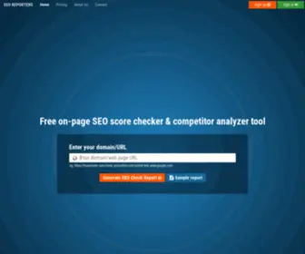 Seoreporters.com(Free SEO Score Checker & Competitor analyzer tools for your Website) Screenshot