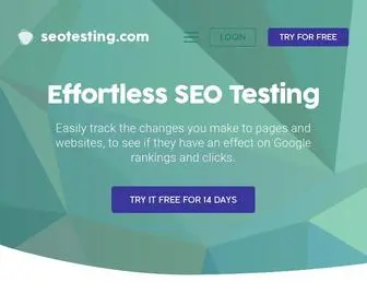 Seotesting.com(Grow search traffic through testing & experimentation) Screenshot