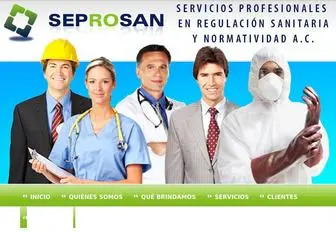 Seprosan.com.mx(Servicios Profesionales en Regulación Sanitaria y Normatividad A.C) Screenshot