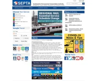 Septa.org(Southeastern Pennsylvania Transportation Authority) Screenshot