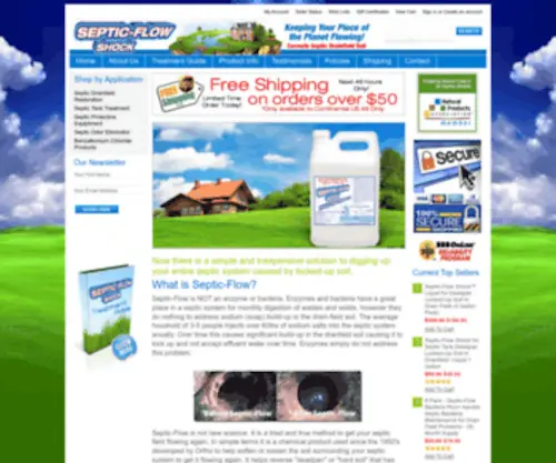 SepticFlow.com(Septic Tank Treatment & Drainfield Repair Products) Screenshot