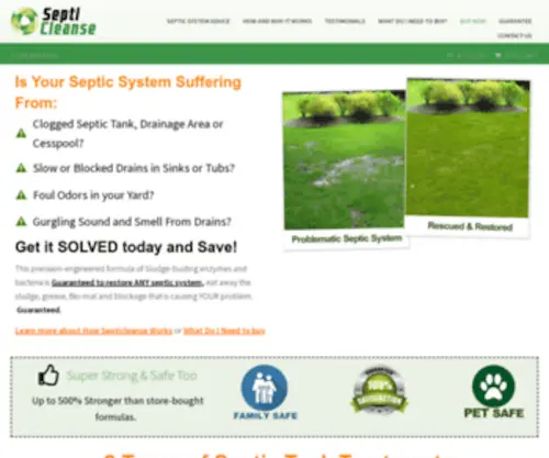 Septicleanse.com(Septic Tank Treatment & Maintenance Products) Screenshot