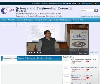 Serb.gov.in(Science and Engineering Research Board) Screenshot