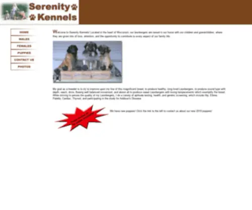 Serenitykennels.com(Serenity Kennels) Screenshot