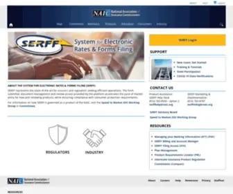 Serff.com(The systems for electronic rates & forms filing) Screenshot