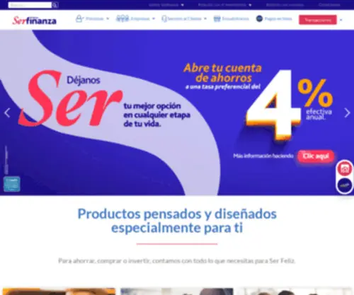 Serfinansa.com.co(Encuentra en Banco Serfinanza un portafolio de Productos y Servicios) Screenshot