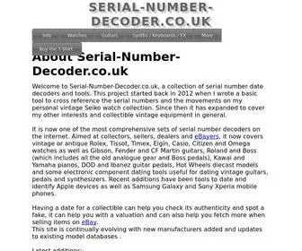Serial-Number-Decoder.com(Serial number decoders and tools for dating vintage and antique items) Screenshot
