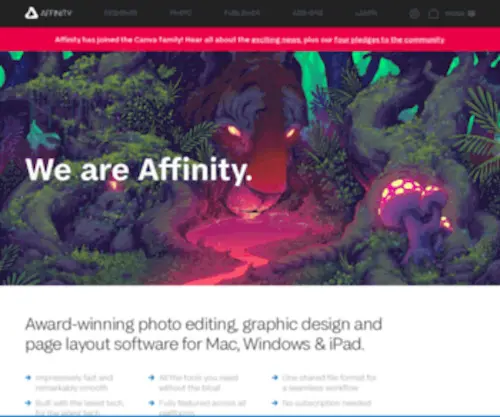 Serif.com(Professional Creative Software) Screenshot