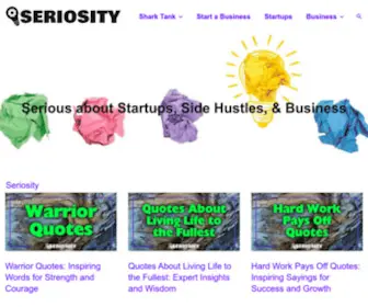 Seriosity.com(Startups, Side Hustles & Entrepreneurship) Screenshot