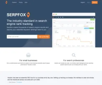 Serpfox.com(Smart Rank Tracking Made Simple) Screenshot
