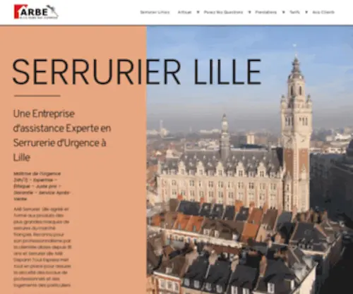 Serrurier-Lille.com(Entreprise d'assistance Experte en Serrurerie d'Urgence à Lille) Screenshot