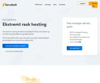 Servebolt.no(Ekstremt rask hosting) Screenshot