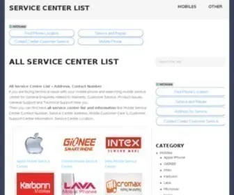 Servicecenterlist.com(Service Center List & Info) Screenshot