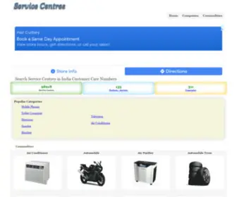 Servicecentresindia.in(Search Service Centres in India Customer Care Numbers) Screenshot