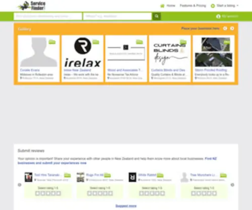 Servicefinder.co.nz(Free business listings) Screenshot