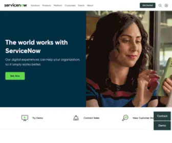 Servicenow.com(The world works with ServiceNow) Screenshot