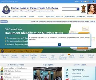 Servicetax.gov.in(Home Page of Central Board of Indirect Taxes and Customs) Screenshot