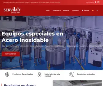 Servilab.com.co(Productos en Acero Inoxidable para la industria) Screenshot