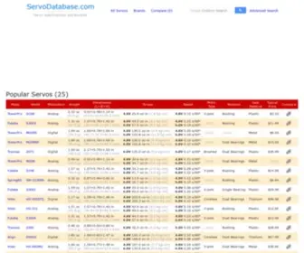 Servodatabase.com(Servo Database) Screenshot