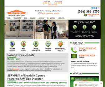 ServProfranklincounty.com(Union, MO Water, Fire & Mold Damage Cleanup and Restoration) Screenshot