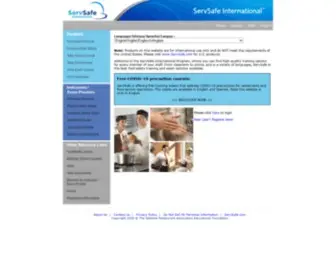 Servsafeinternational.com(ServSafe Português) Screenshot