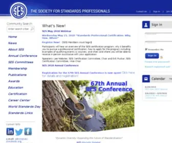 Ses-Standards.org(Association for Standards Professionals) Screenshot