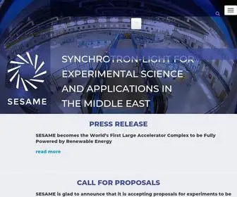 Sesame.org.jo(Synchrotron-light for Experimental Science and Applications in the Middle East) Screenshot