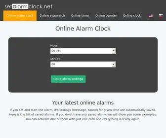 Setalarmclock.net(Online Alarm Clock) Screenshot