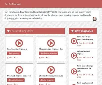 Setasringtone.com(Mp3 ringtones free download for mobiles best new and popular ringtones) Screenshot