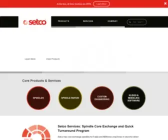 Setco.com(Precision Spindle Repair & Rebuild) Screenshot