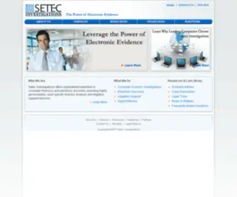 Setecinvestigations.com(Computer Forensics & Electronic Discovery Services) Screenshot