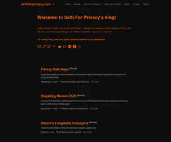 Sethforprivacy.com(A simple blog) Screenshot