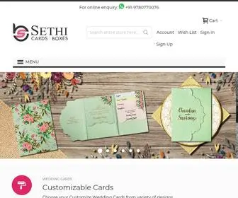 Sethicards.com(Indian Wedding Cards) Screenshot