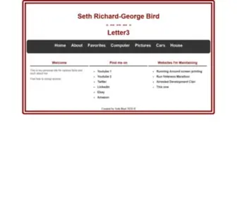 Sethrgbird.com(Seth's Website) Screenshot