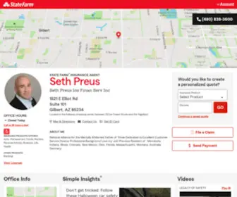 Sethsellsinsurance.com(State Farm Insurance Agent Seth Preus in Gilbert AZ) Screenshot