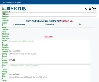 Seton.net.au(Buy Workplace Safety Signs) Screenshot